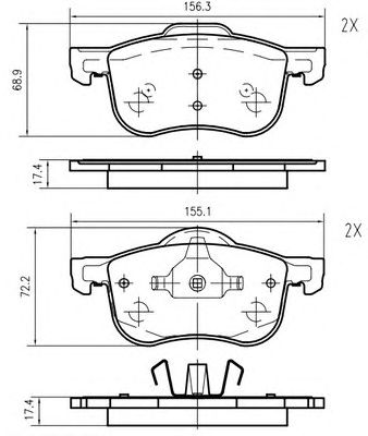 VEMA k427500 -  Комплект тормозных колодок, дисковый тормоз