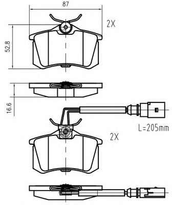 VEMA k601100 -  Комплект тормозных колодок, дисковый тормоз
