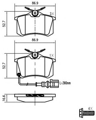 VEMA k601102 -  Комплект тормозных колодок, дисковый тормоз