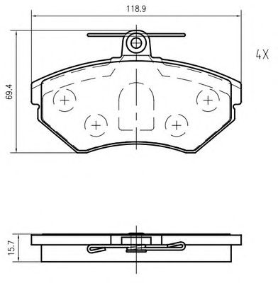 VEMA k606300 -  Комплект тормозных колодок, дисковый тормоз