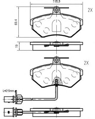 VEMA k606302 -  Комплект тормозных колодок, дисковый тормоз