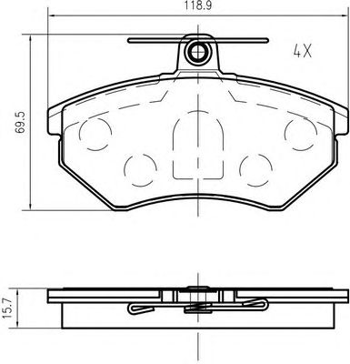 VEMA k606600 -  Комплект тормозных колодок, дисковый тормоз