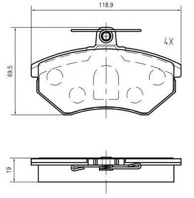 VEMA k606601 -  Комплект тормозных колодок, дисковый тормоз