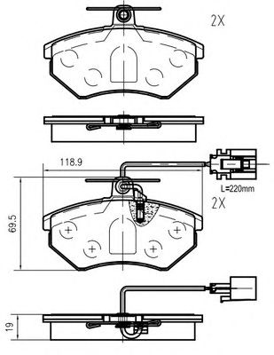 VEMA k606606 -  Комплект тормозных колодок, дисковый тормоз