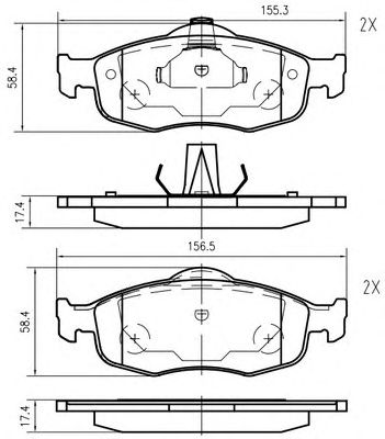 VEMA k609300 -  Комплект тормозных колодок, дисковый тормоз
