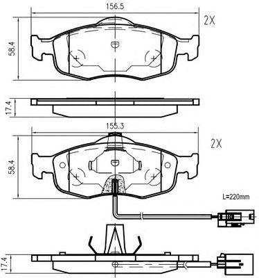 VEMA k609301 -  Комплект тормозных колодок, дисковый тормоз