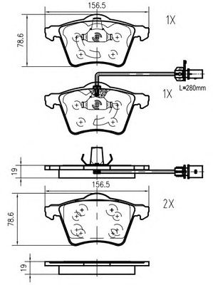VEMA k616703 -  Комплект тормозных колодок, дисковый тормоз