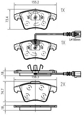 VEMA k616707 -  Комплект тормозных колодок, дисковый тормоз
