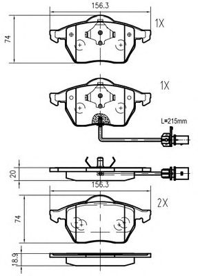 VEMA k616902 -  Комплект тормозных колодок, дисковый тормоз