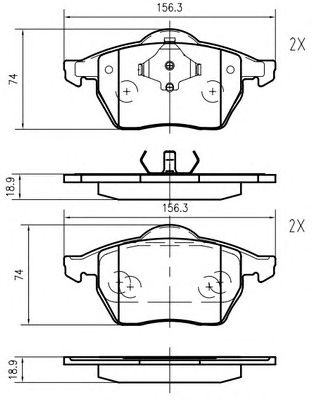 VEMA k616903 -  Комплект тормозных колодок, дисковый тормоз