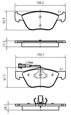 VEMA k617603 -  Комплект тормозных колодок, дисковый тормоз