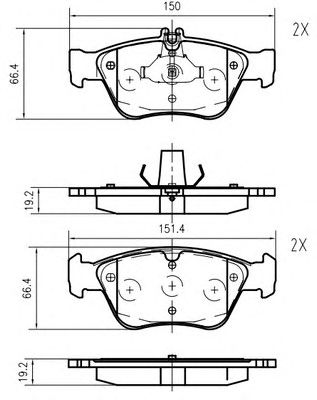VEMA k618400 -  Комплект тормозных колодок, дисковый тормоз