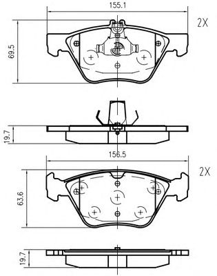 VEMA k618500 -  Комплект тормозных колодок, дисковый тормоз