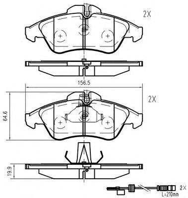 VEMA k618601 -  Комплект тормозных колодок, дисковый тормоз