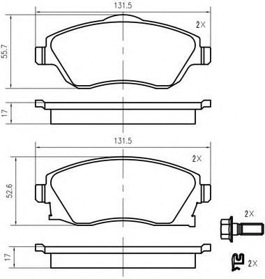VEMA k619101 -  Комплект тормозных колодок, дисковый тормоз