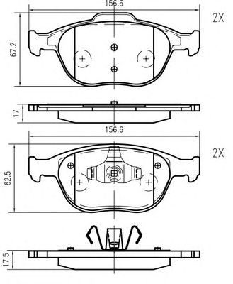 VEMA k619300 -  Комплект тормозных колодок, дисковый тормоз