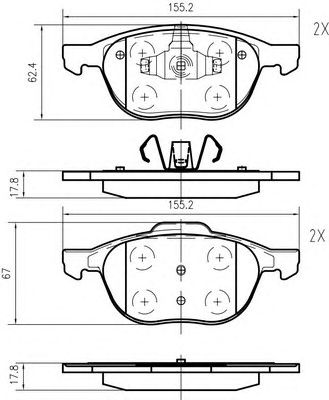 VEMA k619301 -  Комплект тормозных колодок, дисковый тормоз