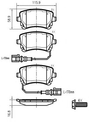 VEMA k622001 -  Комплект тормозных колодок, дисковый тормоз