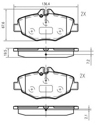 VEMA k623400 -  Комплект тормозных колодок, дисковый тормоз