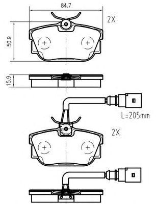 VEMA k629202 -  Комплект тормозных колодок, дисковый тормоз