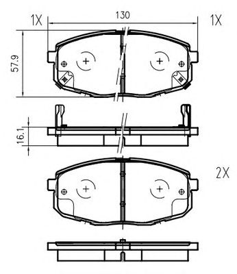 VEMA k641400 -  Комплект тормозных колодок, дисковый тормоз