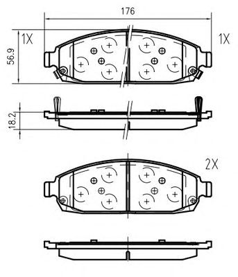 VEMA k643700 -  Комплект тормозных колодок, дисковый тормоз