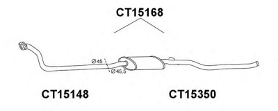 VENEPORTE ct15168 -  Средний глушитель выхлопных газов
