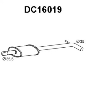 VENEPORTE dc16019 -  Средний глушитель выхлопных газов