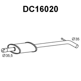 VENEPORTE dc16020 -  Средний глушитель выхлопных газов