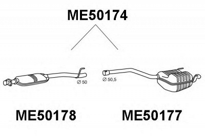 VENEPORTE me50174 -  Глушитель выхлопных газов конечный