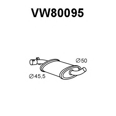 VENEPORTE vw80095 -  Средний глушитель выхлопных газов