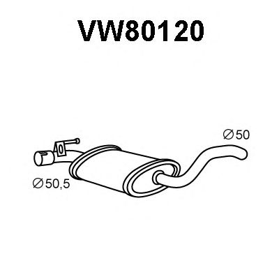 VENEPORTE vw80120 -  Средний глушитель выхлопных газов