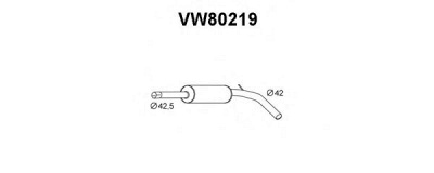 VENEPORTE vw80219 -  Средний глушитель выхлопных газов
