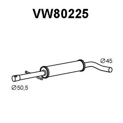 VENEPORTE vw80225 -  Средний глушитель выхлопных газов