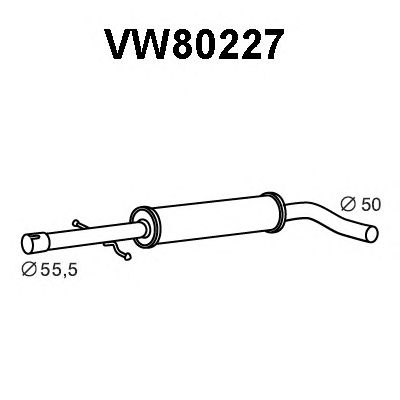 VENEPORTE vw80227 -  Средний глушитель выхлопных газов