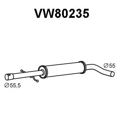 VENEPORTE vw80235 -  Средний глушитель выхлопных газов