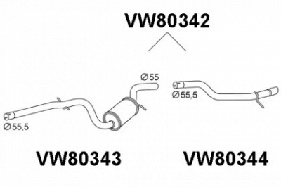VENEPORTE vw80342 -  Глушитель выхлопных газов конечный