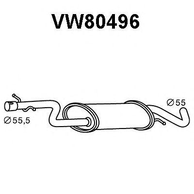 VENEPORTE vw80496 -  Средний глушитель выхлопных газов