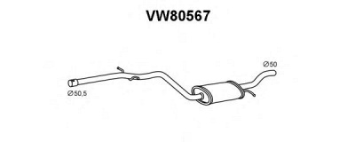 VENEPORTE vw80567 -  Средний глушитель выхлопных газов
