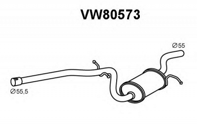 VENEPORTE vw80573 -  Средний глушитель выхлопных газов