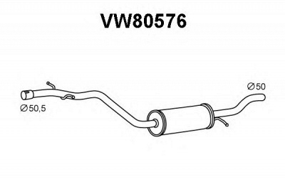 VENEPORTE vw80576 -  Средний глушитель выхлопных газов