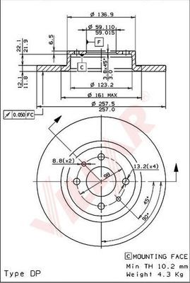 VILLAR 6280118 -  Тормозной диск