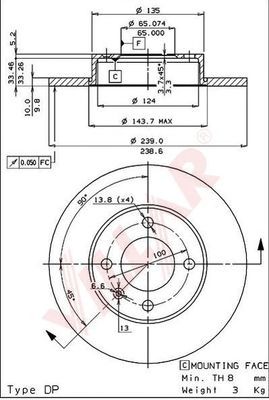 VILLAR 6280151 -  Тормозной диск