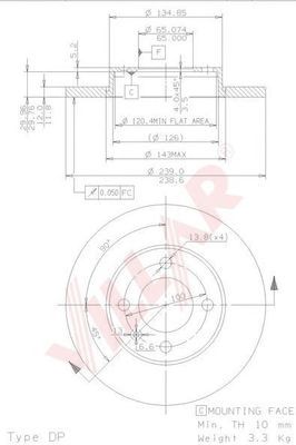 VILLAR 6280152 -  Тормозной диск