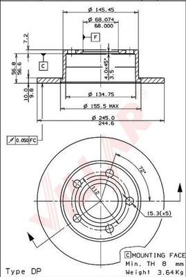 VILLAR 6280153 -  Тормозной диск