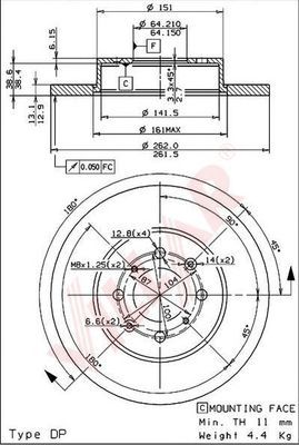 VILLAR 6280179 -  Тормозной диск