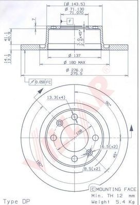 VILLAR 6280241 -  Тормозной диск
