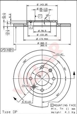 VILLAR 6280242 -  Тормозной диск