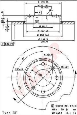 VILLAR 6280254 -  Тормозной диск