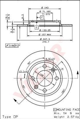 VILLAR 6280273 -  Тормозной диск
